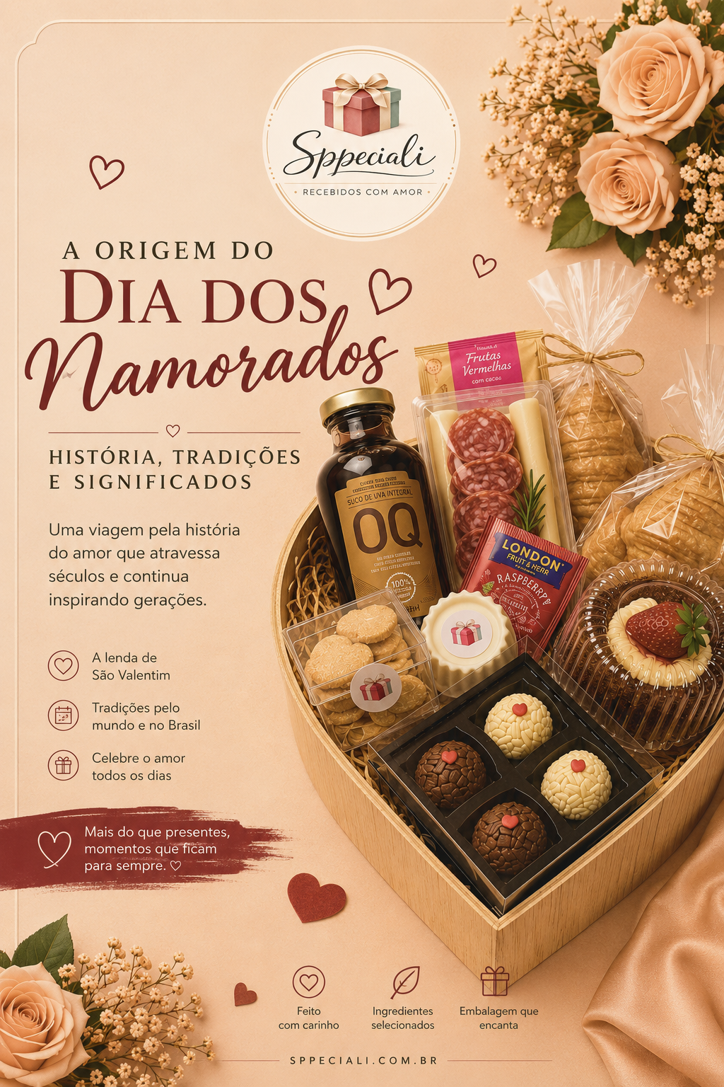 "Casal comemorando o Dia dos Namorados com presente especial, representando amor, romantismo e a história da celebração dos apaixonados."