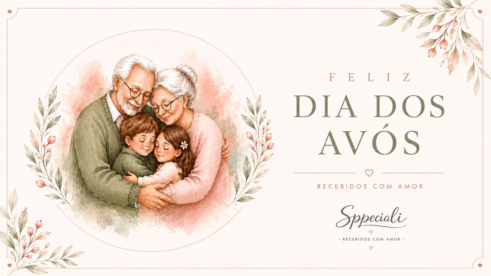 Avós e netos celebrando o Dia dos Avós com carinho e momentos especiais.